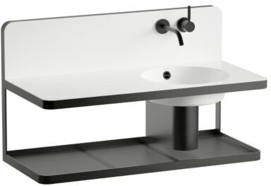 Laufen STEEL19 Waschplatz H580ST50001091 1000x490x590 mm, rechteckig Becken re o. Hl. m.Ül. weiß
