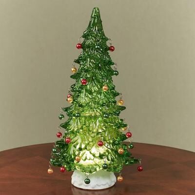 Raz Imports, Inc Holiday Tree Swirl Water Globe Green , Green