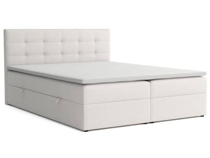 Boxspringbett 160x200 mit Bettkasten, Jessa Doppelbett Beige Velourstoff Bett 160x200, Doppelbett mit Komfortschaumkern-Topper (2 cm) für extra Liegekomfort