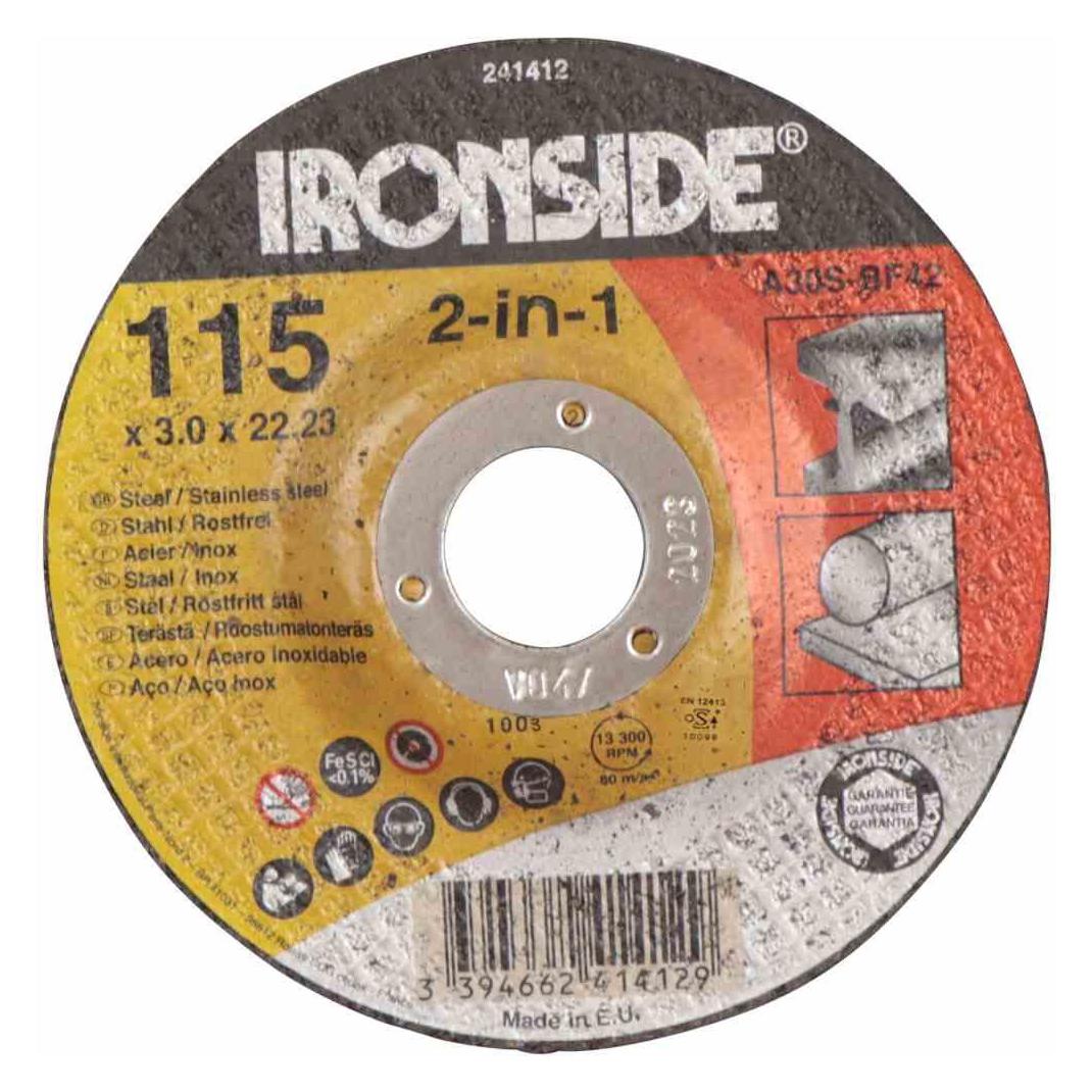Ironside 241412 Trennscheiben115x3,0mm Metall gekröpft,Bohrung 22m (241412)