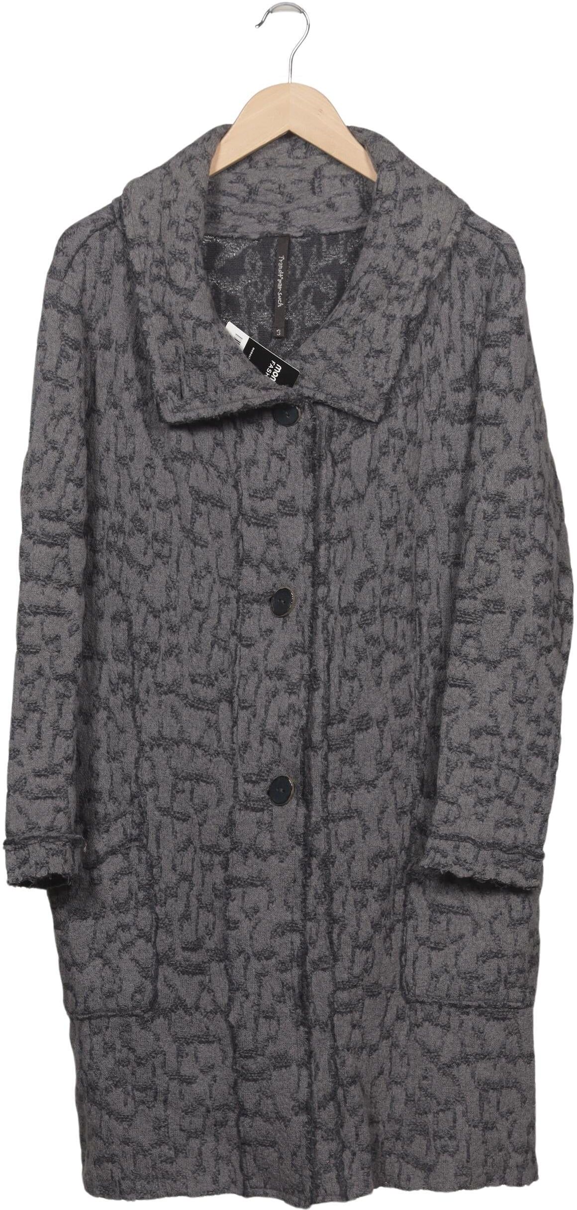Transit PAR Such Damen Mantel, Grau, Gr. L, Mohair / Synthetik - Second Hand
