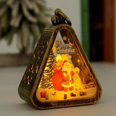 Uplifted Goods Mini Christmas LED Triangle Lantern Ornament e