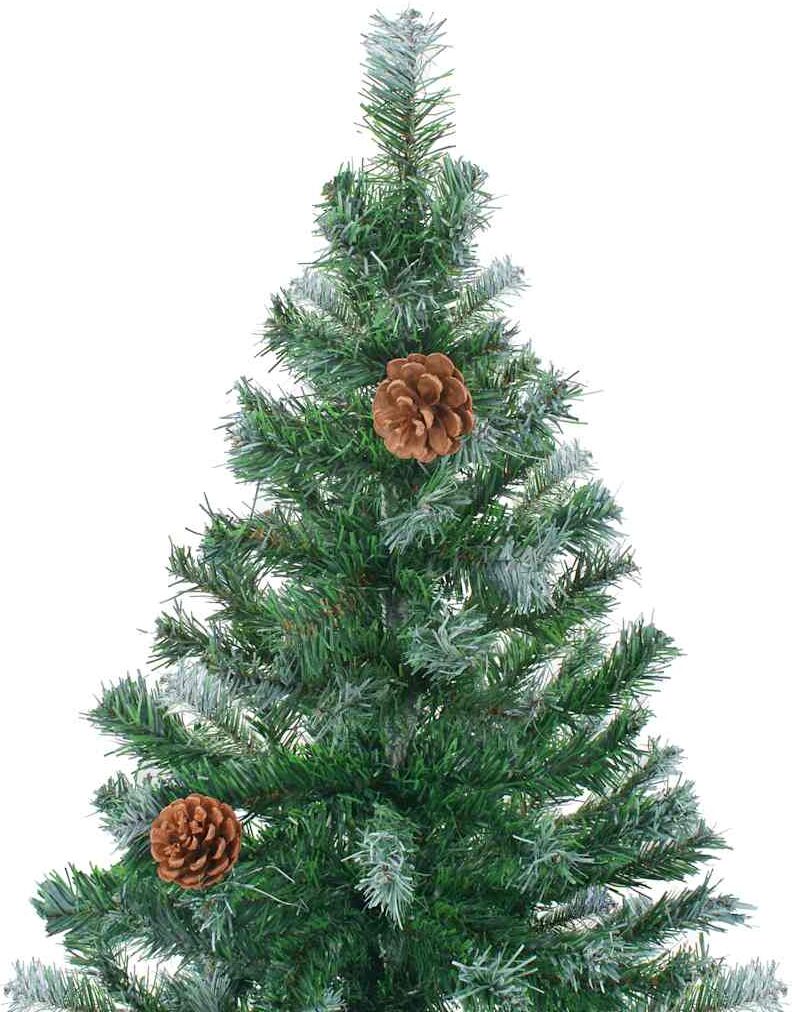 vidaXL Arbre de Noël artificiel avec pommes de pin 210 cm