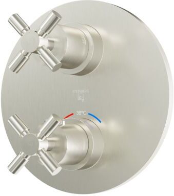 Steinberg Serie 250 Fertigmontageset 25041333BN für Unterputzthermostat, Brushed Nickel