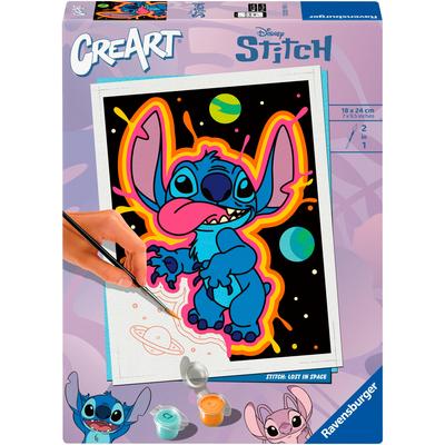 Malen nach Zahlen RAVENSBURGER "CreArt, Adults Trend, Disney Stitch: Verloren im All", bunt, Malvorlagen, KinderB:18cm H:24cm, Made in Europe, B:18cm H:24cm