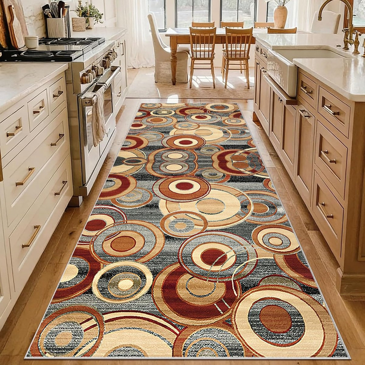 Grijs Keuken Runner Gangloper Tapijt met Antislip Rug, 90 x 400 cm