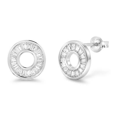 Paar Ohrstecker TOM TAILOR "Kreis", silber, Ohrringe, Damen, Silber 925 (Sterlingsilber), mit Zirkonia (synth.)