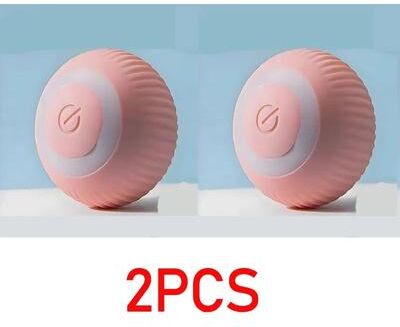Uplifted Finds New Interactive Automatic Electric Rolling Cat Ball (MWJ01) 2 Pcs Pink + Pink