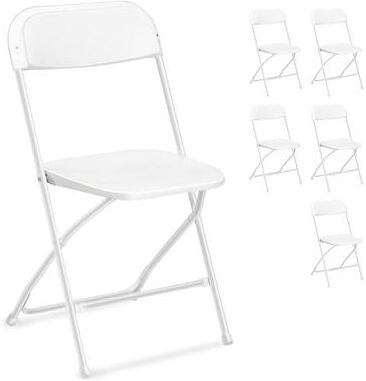 Plastic Folding Party Conversation Exhibition Dining Chair Set (Set of 6)