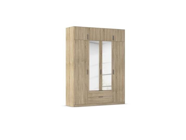 Rauch Möbel LAGOA, Kleiderschrank, Farbe Eiche Sonoma, Breite 181 cm Schrank, 8-türig, Spiegel, 2 Schubladen, Zubehör Classic, für Schlafzimmer, Kinderzimmer, Babyzimmer, Garderobe