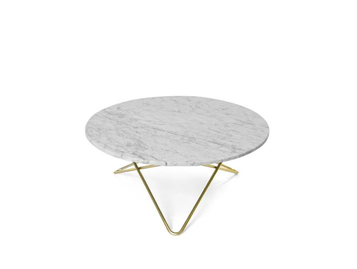 OX Denmarq Table basse O marbre blanc, support en laiton