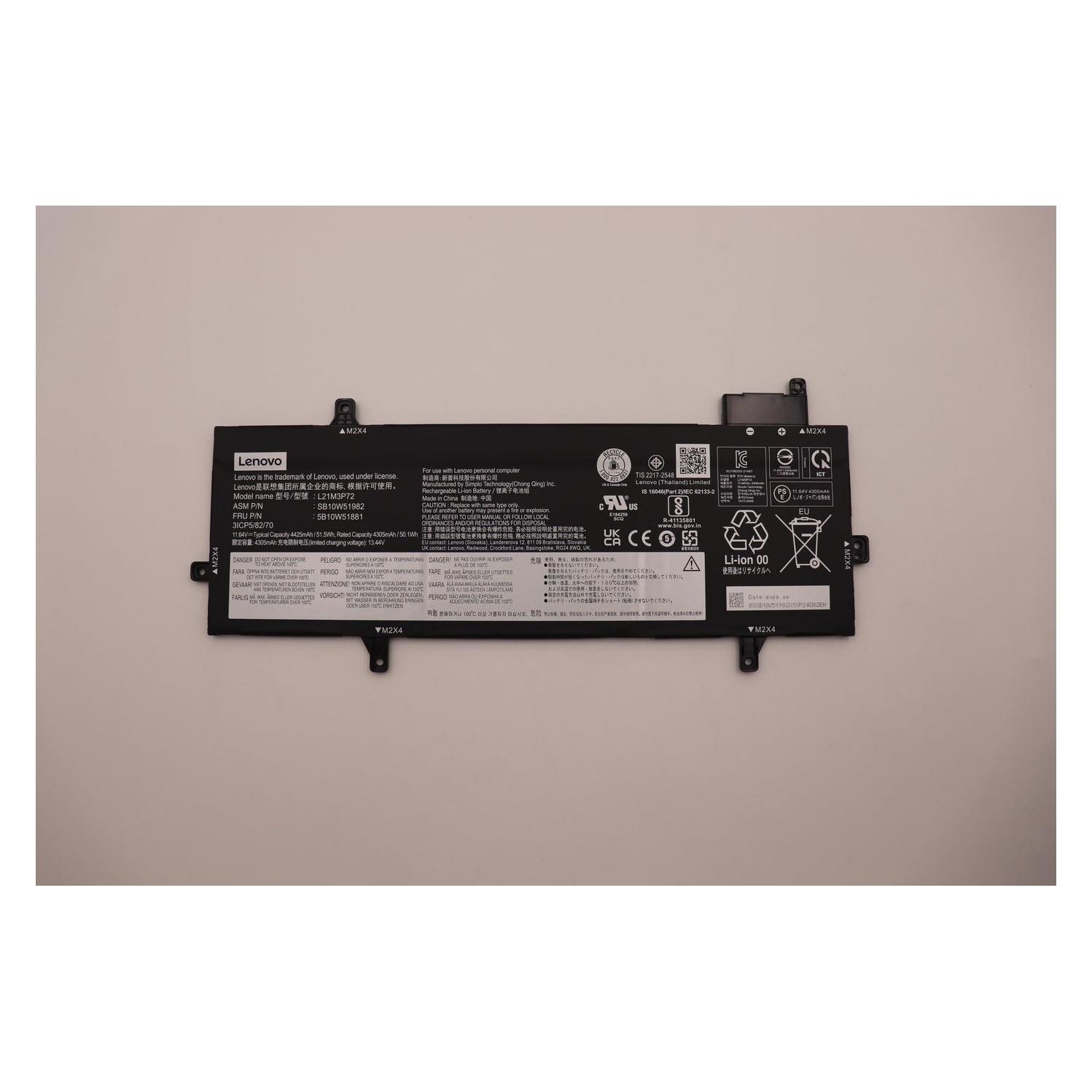 Lenovo 51.5Wh internal lithium-ion (3 Zellen) (5B10W51881)