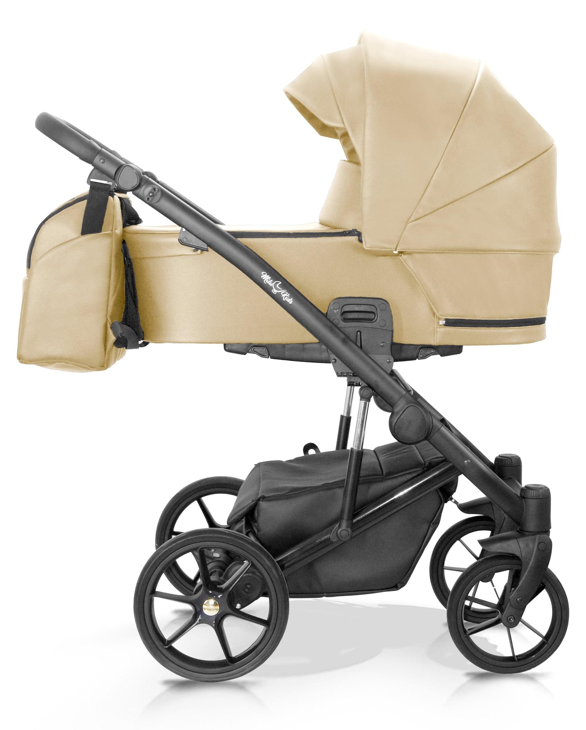 Milukids Lluvia 3-in-1 Kombikinderwagen Schwarz mit Babyschale (LUV-20)