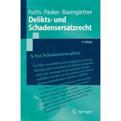 Delikts- und Schadensersatzrecht, Taschenbuch von Maximilian Fuchs,Werner Pauker,Alex Baumgärtner, Springer Berlin, 978-3-662-52664-4