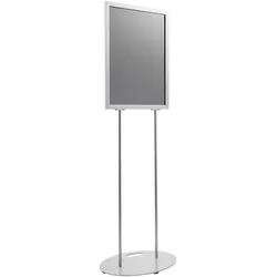 Plakatständer A2 doppelseitig, mit Ovalfuß silber, Aluminium