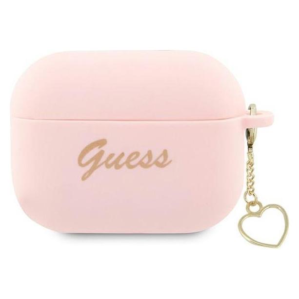 Guess Silicone Heart Charm - Etui AirPods Pro 2 (różowy) (Kopfhörer Hülle) (GUE002658-0)