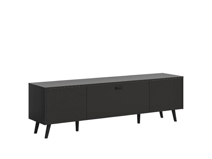 Newroom TV Board Grau matt Lowboard Push to Open TV Schrank Wohnzimmer