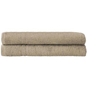 Dyckhoff Handtuch Kristall Set, beige, 100 x 150 cm, Badetuch mit Bordüre, aus 100% Baumwolle, 380 g/m², 2 Stück