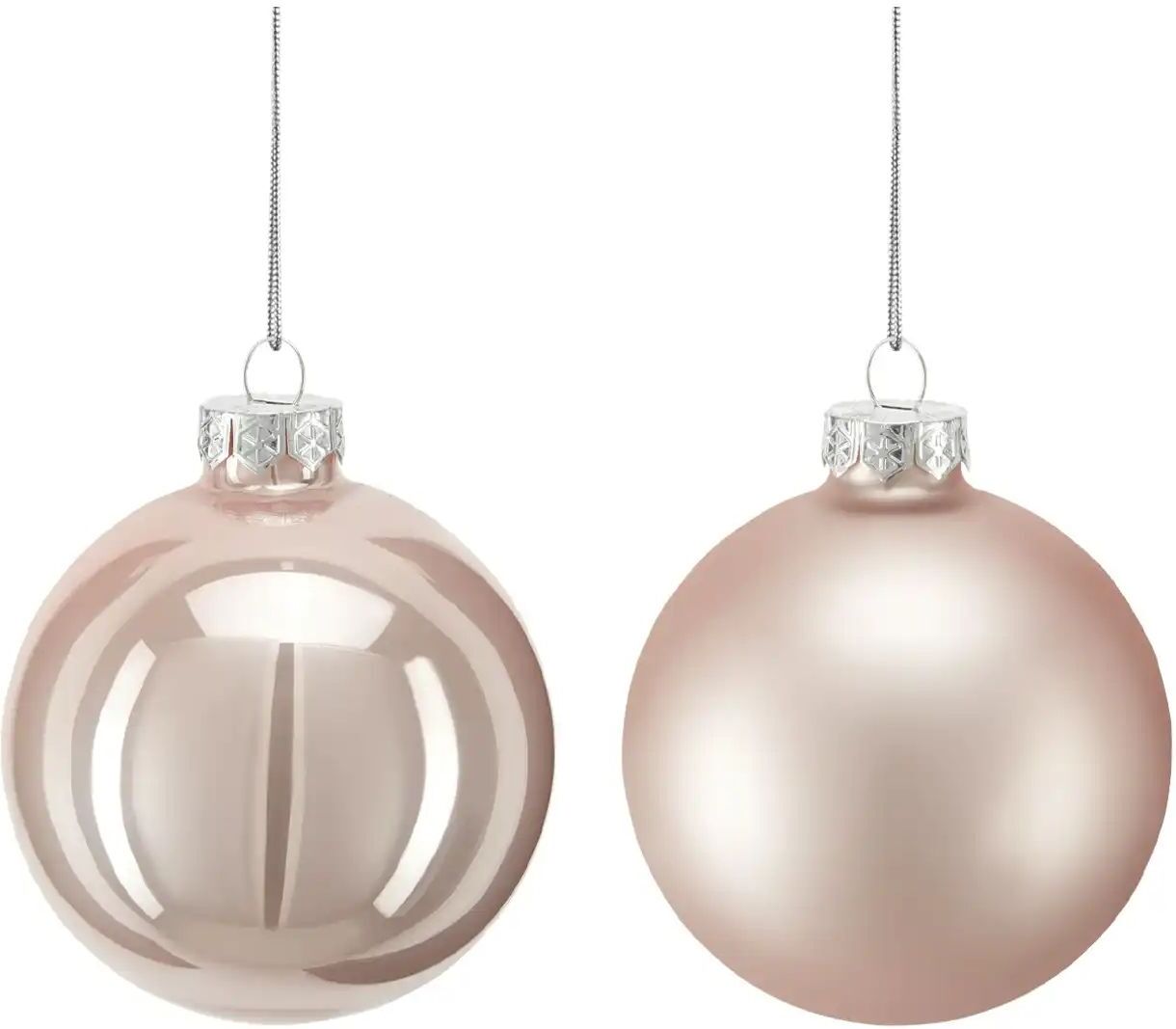 Höffner Weihnachtskugel  6er Set   ¦ rosa/pink ¦ Glas,Aluminium Ø: 8