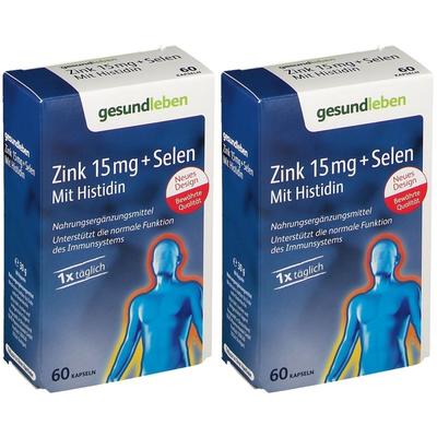 Gesund Leben Zink 15 mg+Selen Kapseln 2x 2x60 St