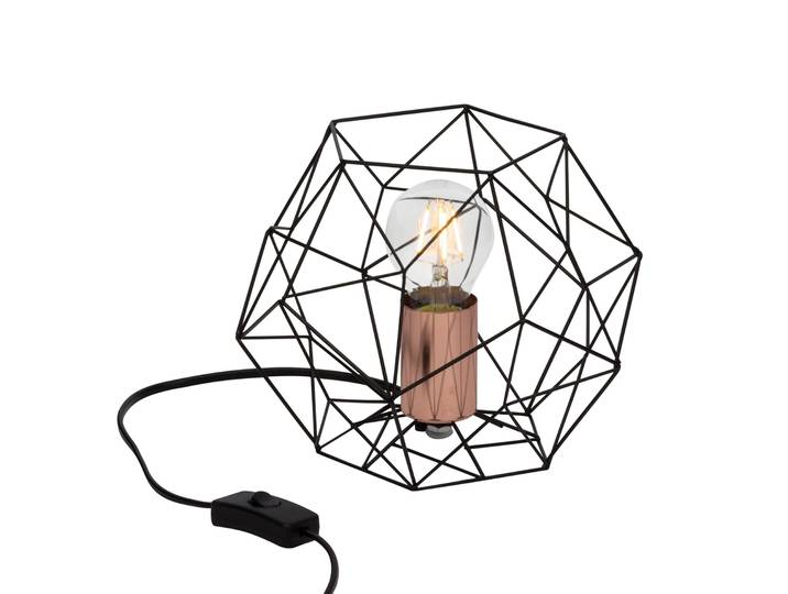 Brilliant Tischlampe Status, schwarz, für Wohn- / Esszimmer, Metall, Modern, Tischlampe