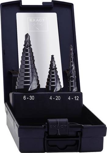 Exact 50071 HSS Stufenbohrer-Set 3teilig TiAIN 3-Flächenschaft 1 Set