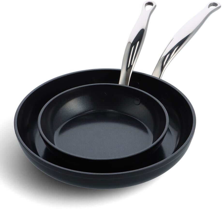 Greenpan Set de 2 poêles 20 /28 cm aluminium forgé revêtement céramique - noir Noir 28x5x28cm