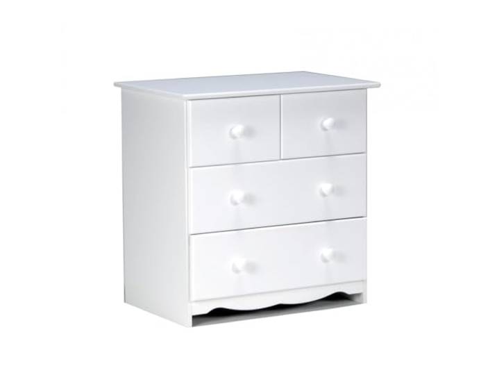 Commode Teddy 2 + 2 tiroirs/Blanc