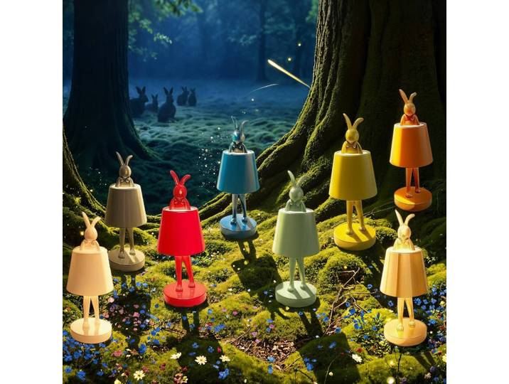 KARE LED-Akkutischleuchte Animal Rabbit, grün, IP54, 29cm dimmbar, grün, für Wohn- / Esszimmer, Kunststoff, Design