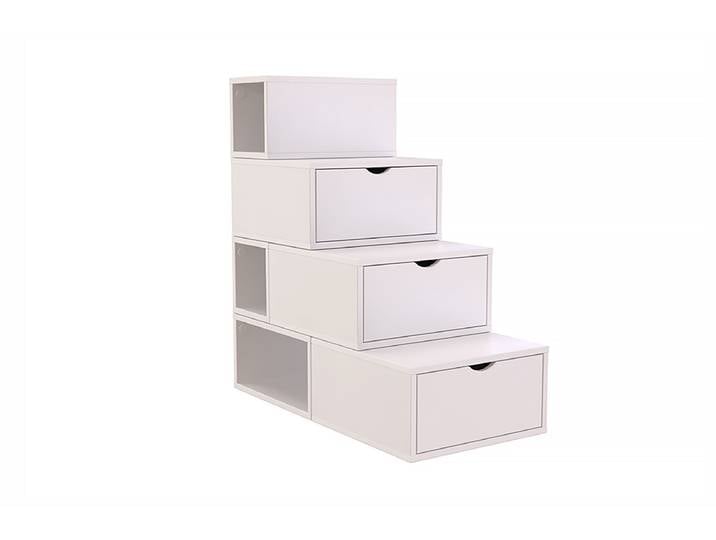 Escalier cube de rangement hauteur 100 cm 100 x 100 x 50 cm Blanc