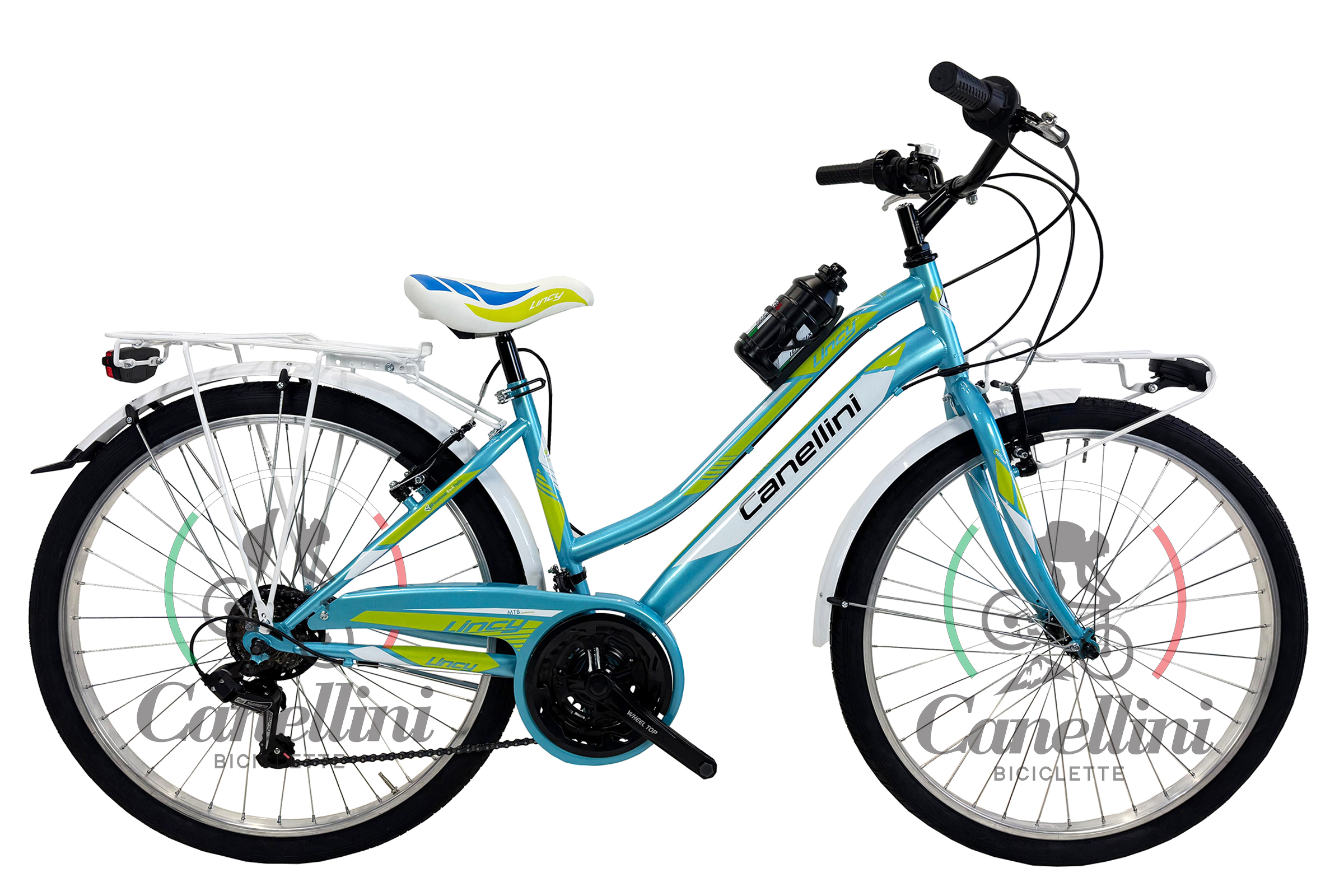Kinderfahrrad MTB Canellini LINCY 26" - Hellblau/Grün