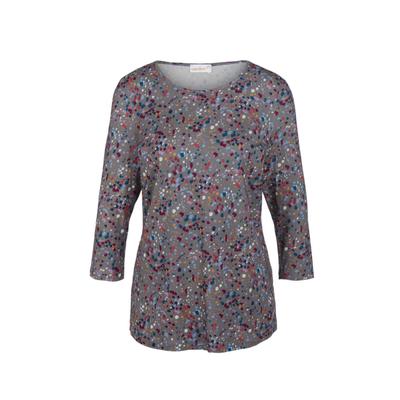 Print-Shirt GOLDNER "Kombinierfreundlich gemustertes Shirt", Damen, Gr. 44, bunt (bunt, getupft), Obermaterial: 95% Viskose CV. 5% Elasthan EL., Tubular, Shirts, Effektvoller Multicolordruck