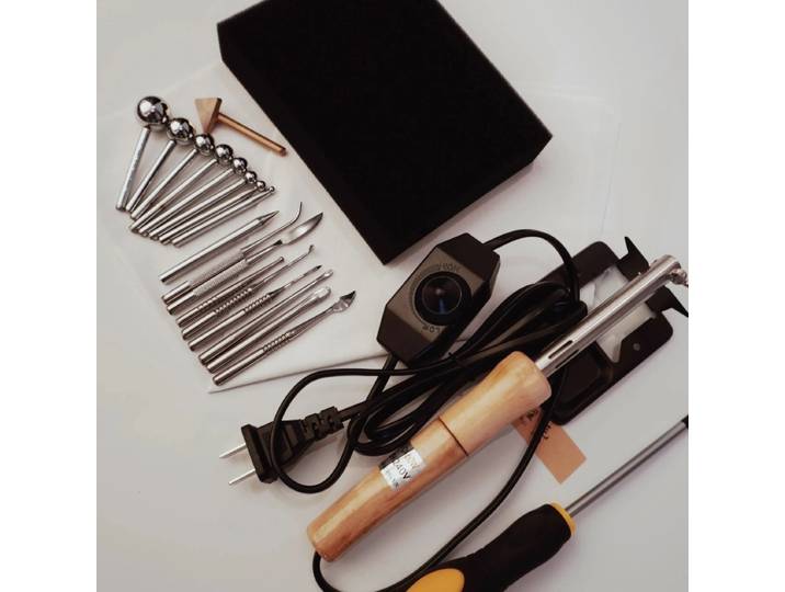 Outils de fabrication de fleurs en tissu, bricolage, température de réglage 220V, fer à souder réglable, 18 truelle de repassage