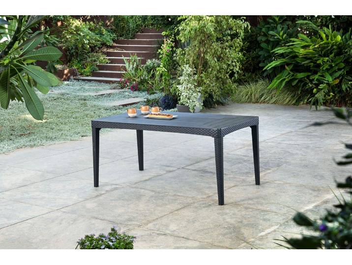 Allibert Girona Tisch Anthrazit - wetterfest, Garten, Outdoor Final