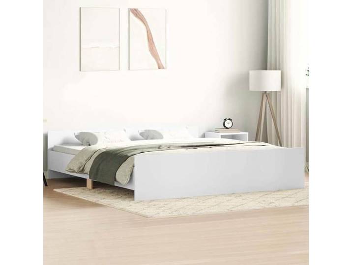 Cadre de lit sans matelas blanc 160x200 cm - Cadre durable - design élégant(19294)