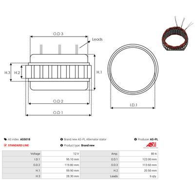 AS-PL Stator, Generator as5018