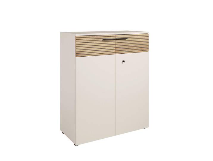 Novel Kommode Florida, Schwarz, Eiche, Kaschmir, 2 Fächer, 89.8x110x43 cm, Beimöbel erhältlich, Wohnzimmer, Kommoden & Sideboards, Kommoden