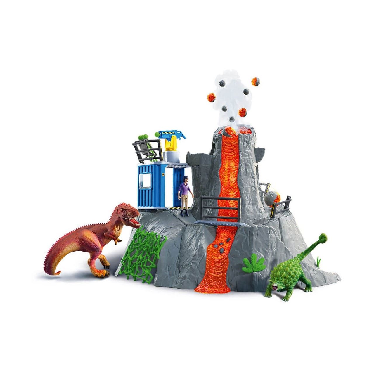 Schleich Dinosaurs 42564 Große Vulkan Expedition Spielfiguren-Set