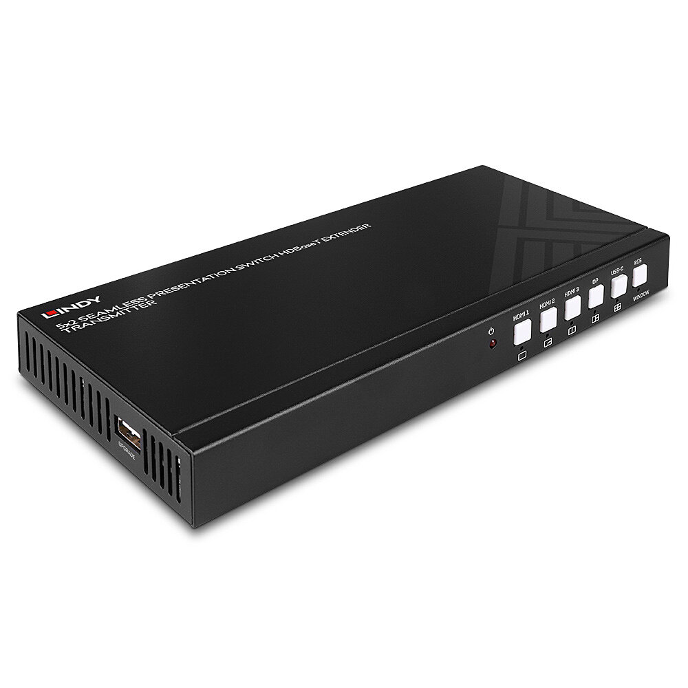 Lindy 38338, 3840 x 2160 Pixel, AV-Sender, 70 m, Kabelgebunden, Schwarz, HDCP