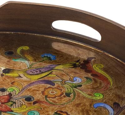 Novica Handmade Heralds Of Spring Reverse-Painted Glass Tray