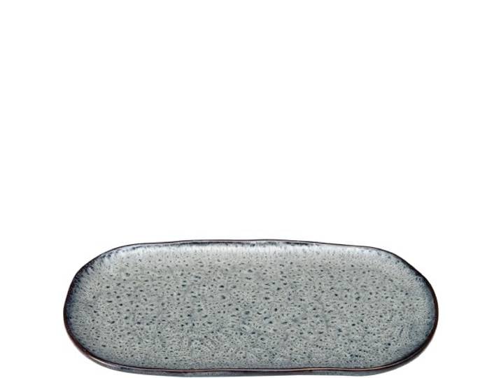 Leonardo Matera 022846 Grand plat de service en céramique - Assiette carrée pour servir apéro\, collations\, fromage\, etc. - 32 x 18 cm - Passe au micro-ondes et au lave-vaisselle - Anthracite