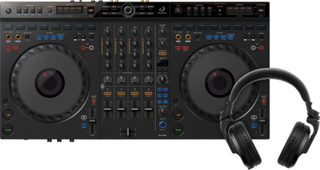AlphaTheta DDJ-GRV6 DJ-controller met Pioneer DJ HDJ-X5 koptelefoon Zwart