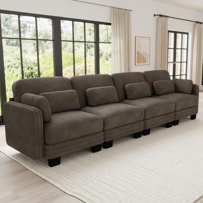 Loedds 130-Inch 4-Seat Chenille Modular Sectional Sofa with Tufted Detail