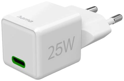 Hama 00201981 USB Ladegerät 25W 1x USB-C USB PD Weiß Innenbereich USB Power Delivery (USB-PD)