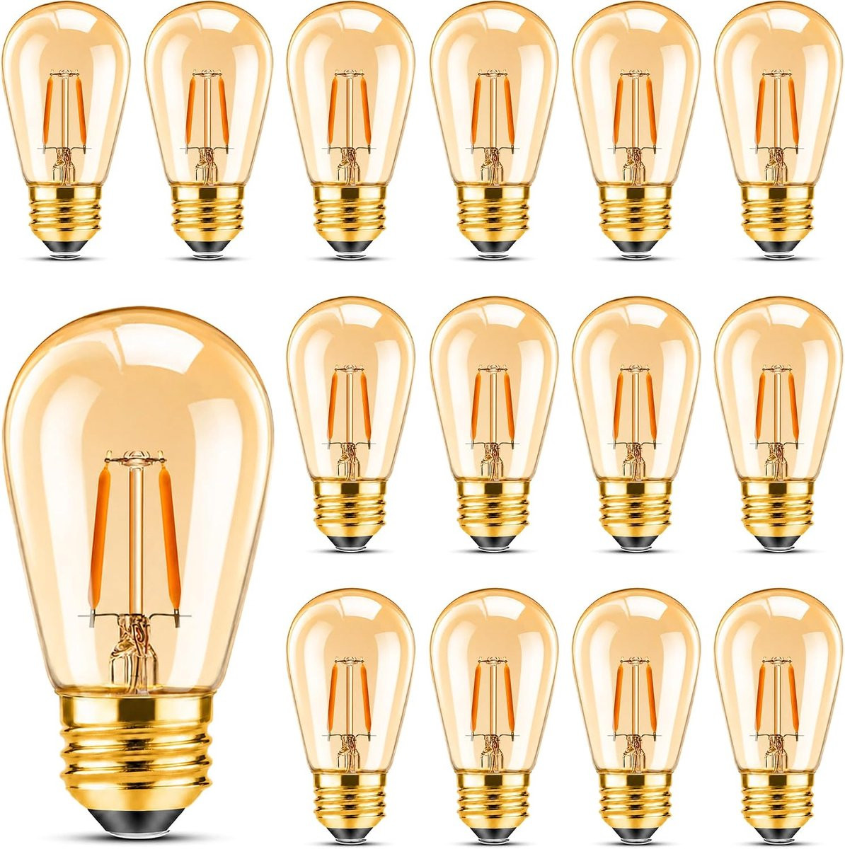 15-pack LED Gloeilampen E27 Vintage Edison ST45 Warm Wit 2200K 1W Niet-dimbaar