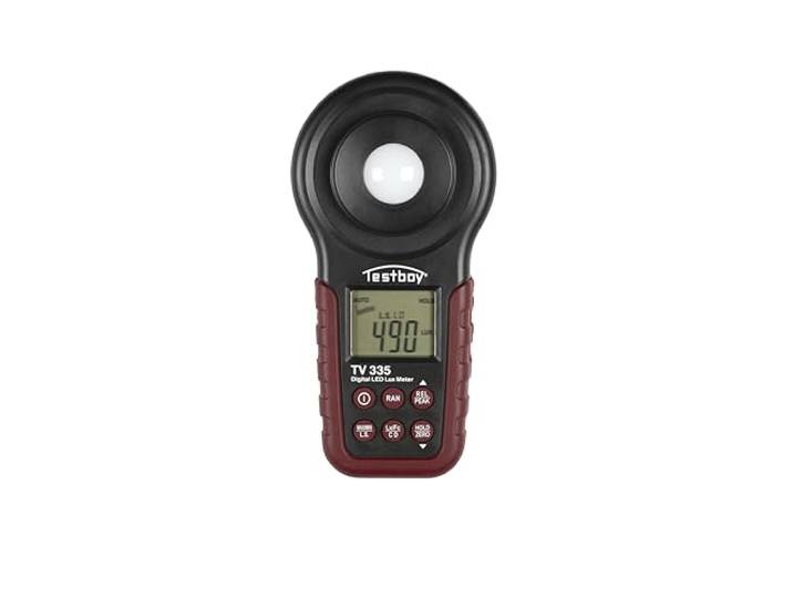 Testboy TV 335 digitale LED luxmeter tot 400.000 LUX (LED verlichting, instelbare kleurtemperatuur, sensor beschermkap, gegevens bewaren functie -data hold), rood/zwart