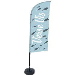 SHOWDOWN Displays Showdown Beachflag - Komplett-Set - Verse Vis Niederländisch - Schwarz