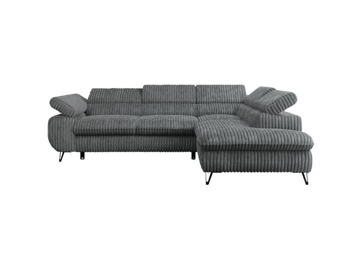 ECKSOFA PETER L Dunkelgrau Cord - Rechts Seite
