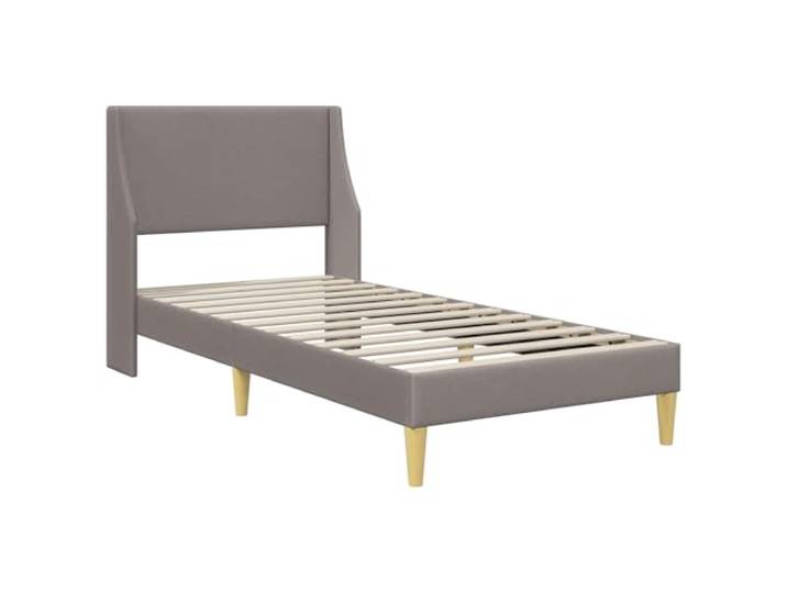 SKTQYQO Bettgestell 90 x 200 cm Taupe Sperrholz Flexible gebogene Latten, Wandlehne, einfache Montage, Verwendung im Innenbereich