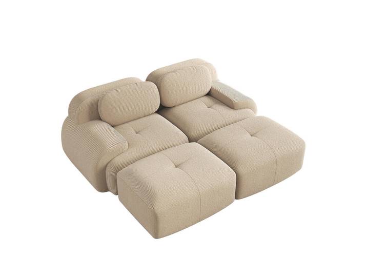 Meubles Cosy Sofa Modulares 2-Sitzer, rutschfeste Unterseite, Cord, Beige, 178x70x208 cm, Wohnzimmer, Sofas & Couches, Sofas